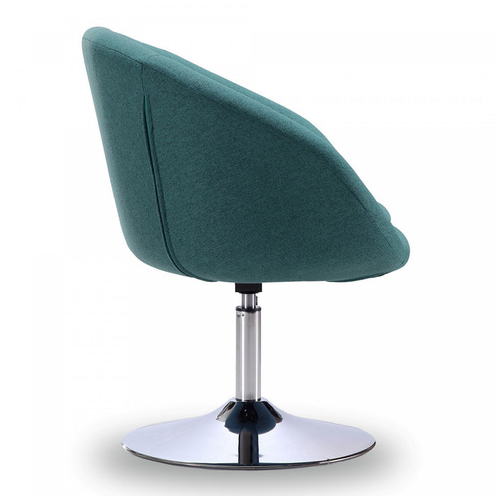 Fauteuil lounge pivotant moderne Hopper en tissu bleu sarcelle - Lot de 2