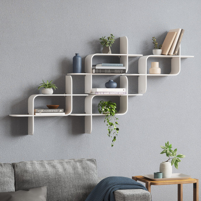 Tablette murale moderne Montage de Umbra en bois - blanche