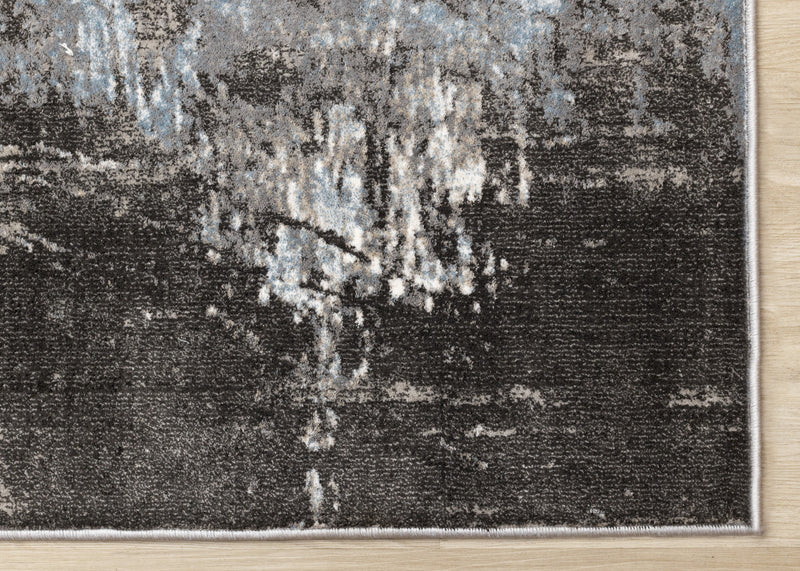 Tapis Hadley au design decolore bleu gris taupe, 5'3\" x 7'7\"
