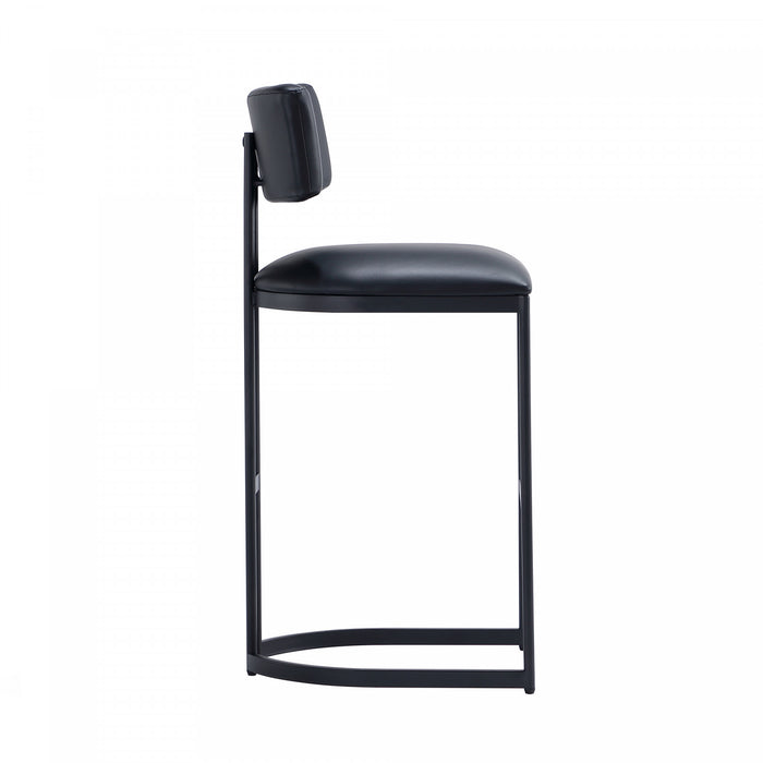 Tabouret de bar moderne contemporain Juno en metal noir