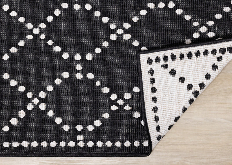 Carpette réversible Brooke à motif de diamants pour l’intérieur et l'extérieur - 7 pi 10 po x 11 pi 2 po