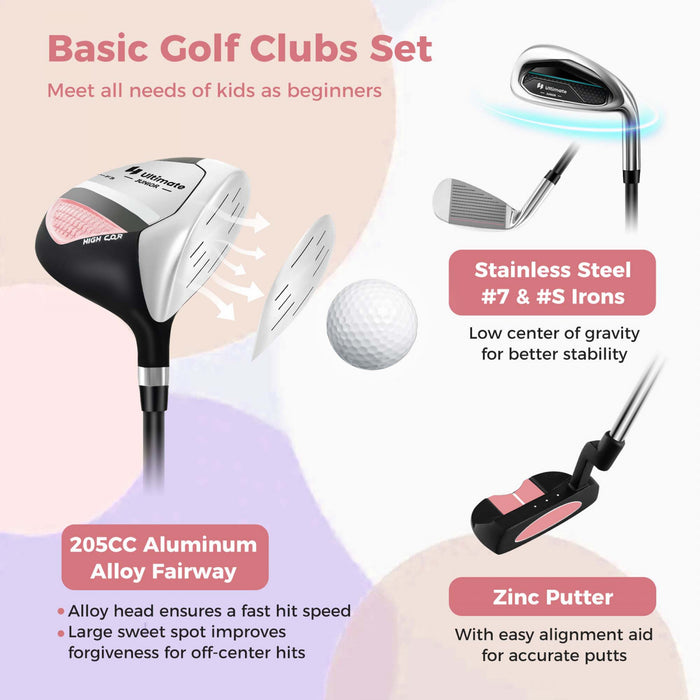 Ultimate Kids Golf Practice Set Junior Complete Golf Club Set Pour Enfants Ages De 5 A 7 Ans