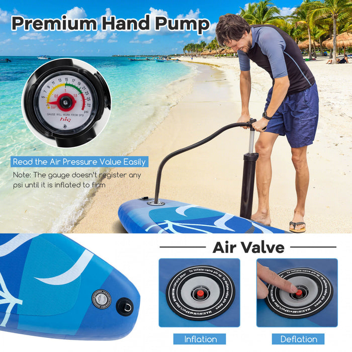 Petite Planche Gonflable De Sup Goplus, Planche De Pagaie Portable Avec Des Anneaux 5d