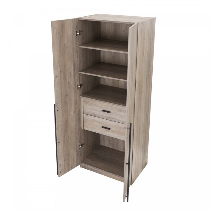 Armoire moderne Lee 32\" en gris rustique - Ensemble de 3