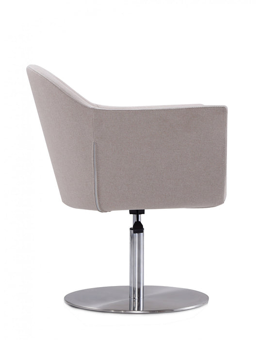 Fauteuil pivotant moderne tisse Voyager en melange de fibres, coloris orge - Lot de 2