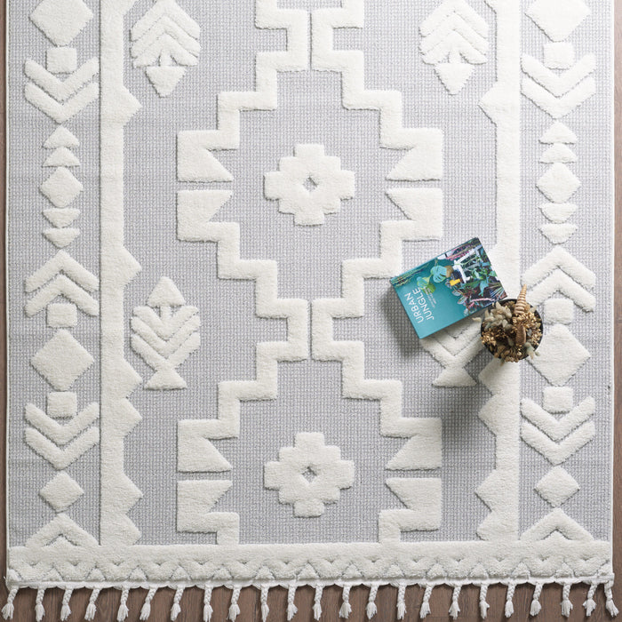 Carpette à poil long Quinto Tres Moroccan - 5 pi 7 po x 7 pi 3 po