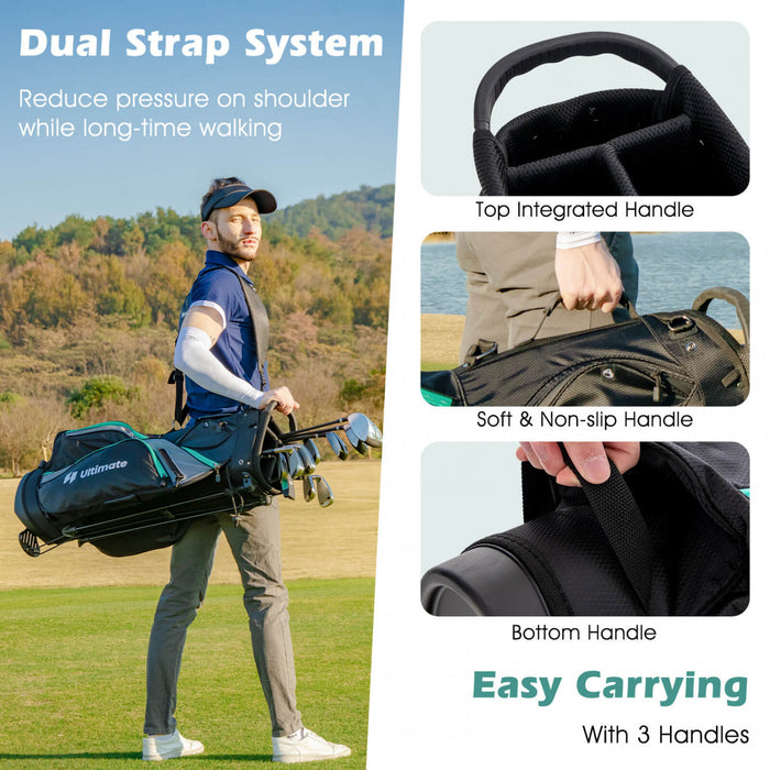 Ultimate Men's Complete Golf Club Set Golf Club Package Set Incl 460cc Avec Capuchon De Pluie Vert