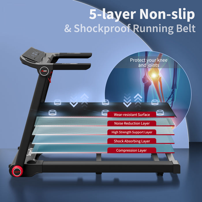 Tapis De Course Electrique Pliant Superfit 3,54 Cv Avec Application Bluetooth