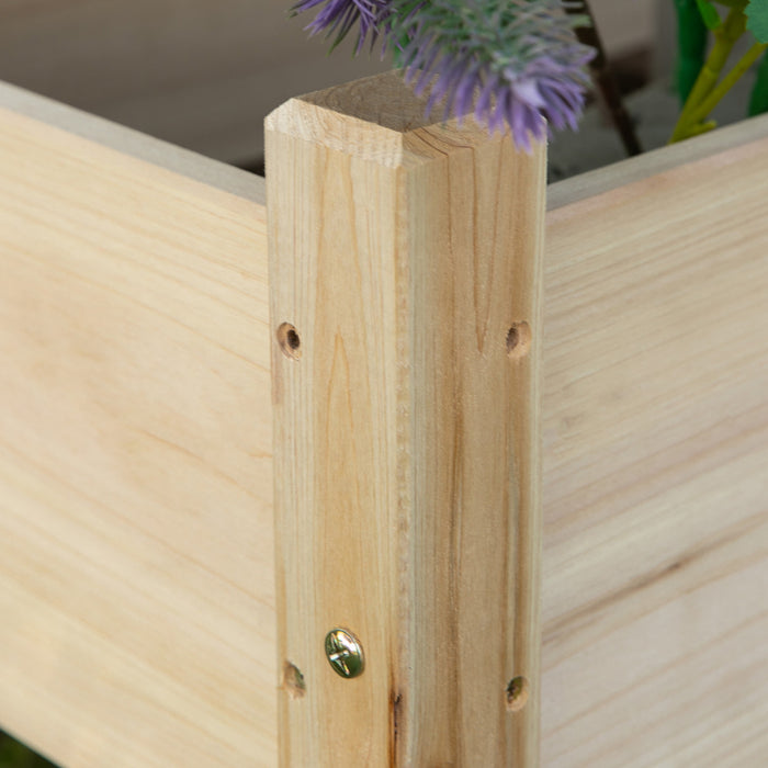 Outsunny Jardinieres Sur Pieds Carres Potagers 2 Etages Insert D'irrigation Inclus Bois Massif De Sapin Bois Naturel