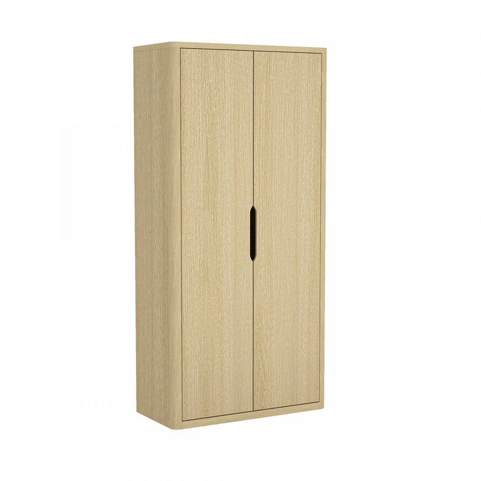 Armoire bibliotheque moderne Rivington 38\" en chene naturel - Ensemble de 3