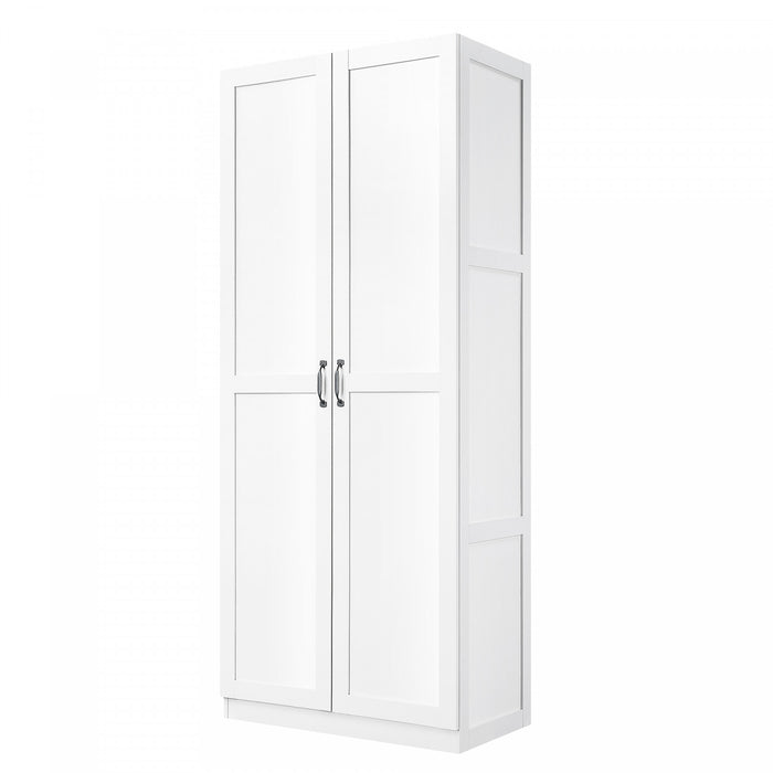 Armoire de rangement moderne Hopkins 30\" en blanc (4 etageres) - Lot de 2