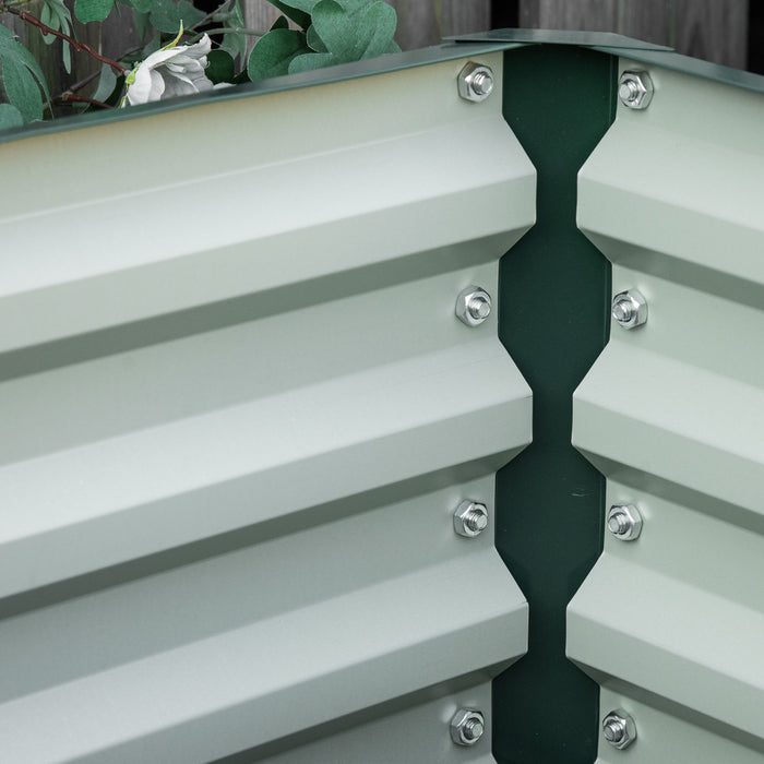 Outsunny Lot De 2 Pieces Parterre De Fleur Carre Potager De Jardin Jardinieres Bac A Fleurs 8 Panneaux Modulables En Acier Dim. 23.5\"l X 23.5\"l X 12\"h Vert