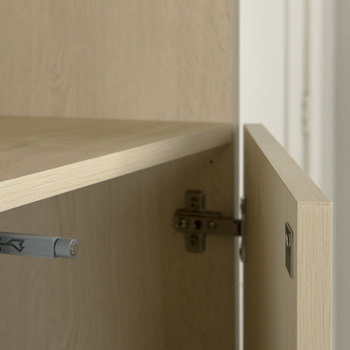 Liora Bibliotheque Etroite 5 Tablettes - Chene Blanchi