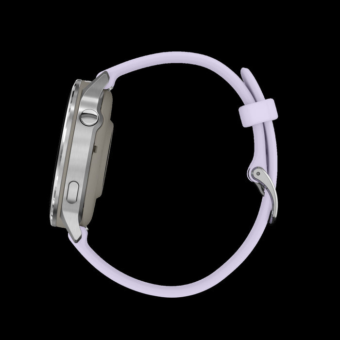 Montre intelligente Garmin Venu 4 41 mm argent pervenche - Suivi d'activite, statut HRV, Pulse Ox, sante des femmes, GPS multi-bande, entrainements quotidiens