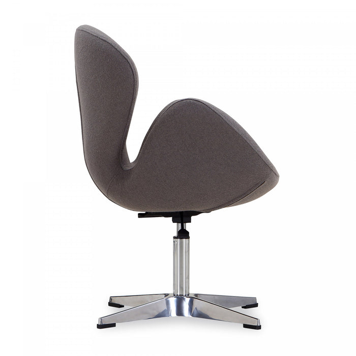Fauteuil lounge pivotant moderne Raspberry en tissu gris - Lot de 2