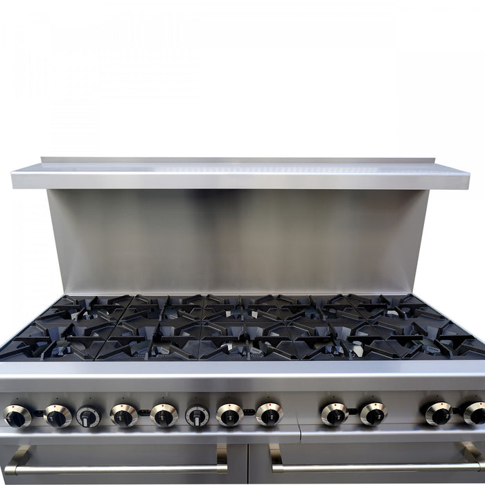 Cuisiniere a gaz Commerciale en acier inoxydable de 60 po, 10 bruleurs, 300 000 BTU – FCMGR0093-60