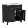 Baker 30 Inch Modern Bathroom Vanity with Ceramic Sink & Storage Cabinet, Black | Meuble de salle de bain moderne Baker 30 pouces avec lavabo ceramique et rangement, noir