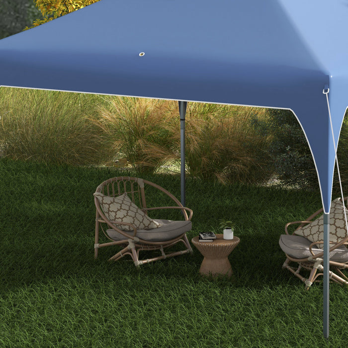 Outsunny 10'x10' Auvent, Tente De Fete Facile A Installer Avec Toit Aere A 2 Niveaux Et Sac De Transport Pour Exterieur, Jardin, Camping, Bleu