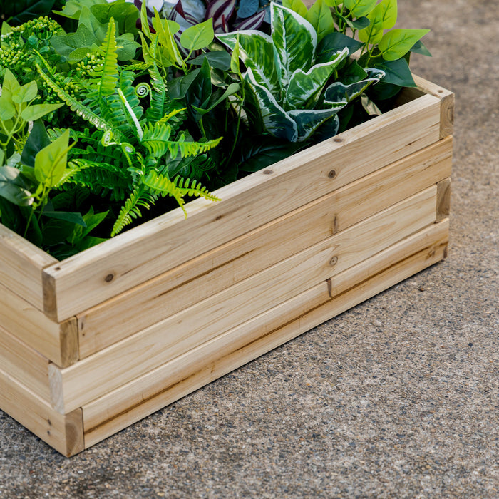 Outsunny - Lit De Jardin Sureleve De 46\" X 24\" X 8\", Jardiniere En Bois Pour L'exterieur Pour La Culture De Legumes, De Fleurs, De Fruits, D'herbes Et De Plantes Succulentes, Assemblage Facile.