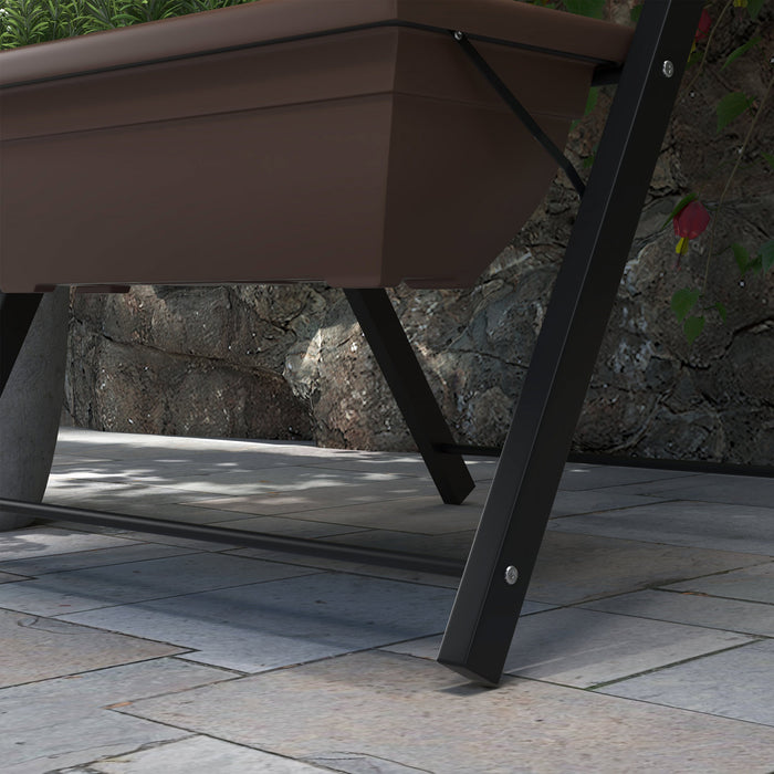 Outsunny Jardin Sureleve A 5 Niveaux Avec 5 Bacs A Plantes, Bacs De Culture Pour L'exterieur Avec Trous De Fuite Pour Balcon, Patio, Exterieur