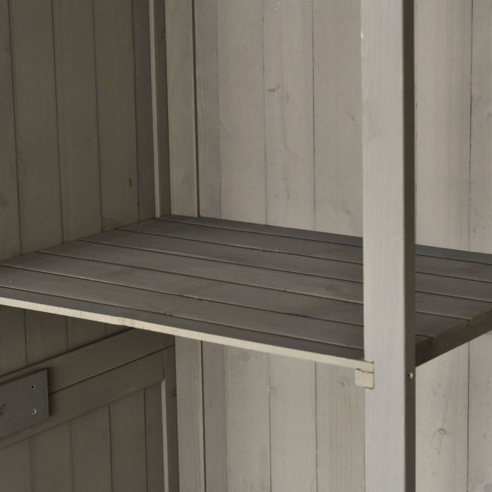 Outsunny 4'x1.5' Armoire A Outils En Bois Pour Abri De Jardin Fenetres