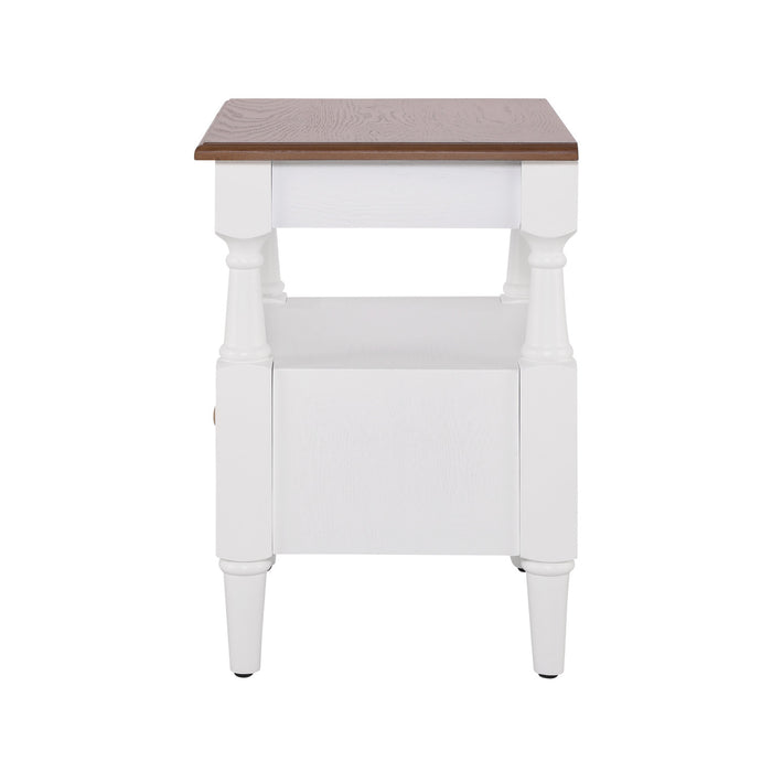 Aspen Lot de 2 Tables de Nuit avec Tiroirs et Etageres Ouvertes, Blanc Lait