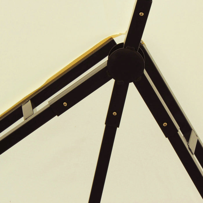 Outsunny 13'l X 10'w Gazebo Canopy Party Tent Abri De Jardin Exterieur A 2 Niveaux Avec Rideaux, Blanc Creme