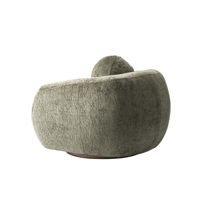 Fauteuil lounge Tribeca style mid-century en chenille vert olive - Lot de 2