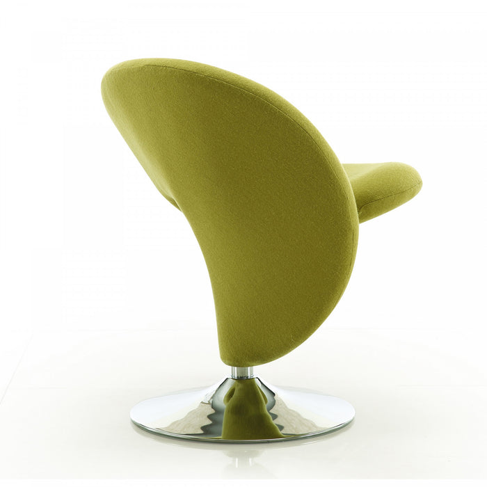 Fauteuil pivotant moderne en laine melangee Curl vert - Lot de 2