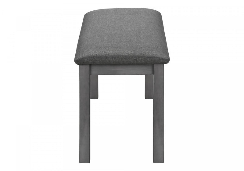 Banc rectangulaire gris en bois et en tissu de style transitionnel pour la salle à manger, la cuisine et l’entrée