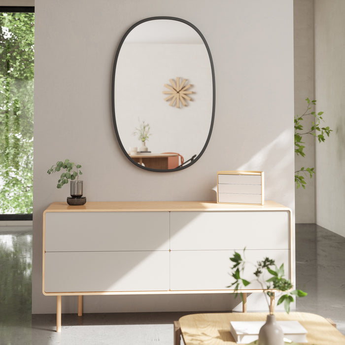 Miroir mural ovale Hub de Umbra de 24 po x 36 po - noir