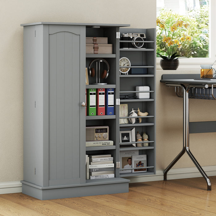 HOMCOM Armoire de rangement avec etageres a 5 niveaux, 12 etageres a epices