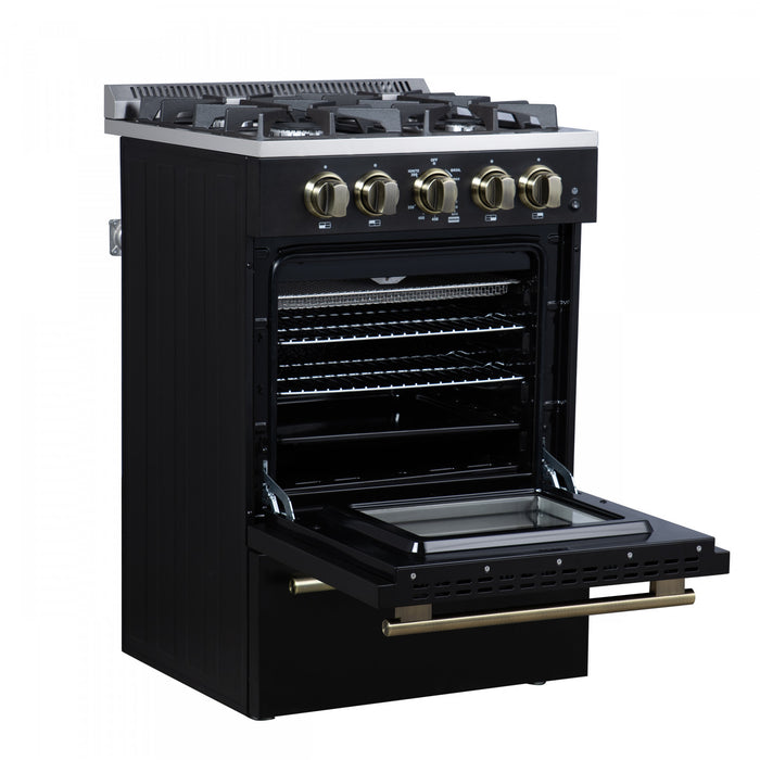 Cuisiniere a gaz autonome Breno de 24 po, noire – FFSGS6290-24BLK.