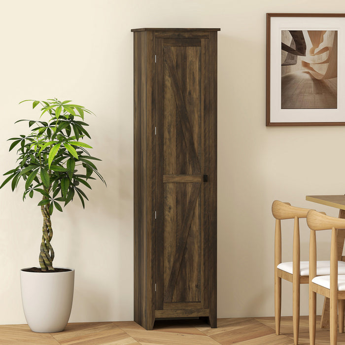 HOMCOM Garde-manger de cuisine 67 po, armoire de rangement, marron
