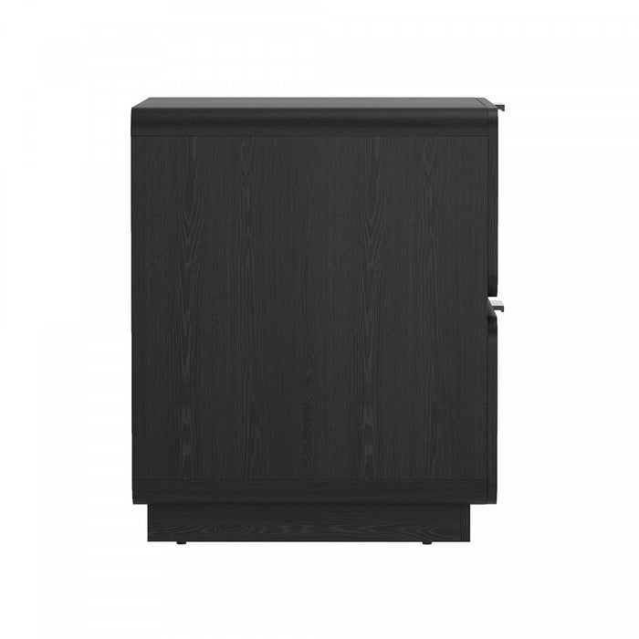 Table de nuit contemporaine moderne Chrystie 66 cm en noir (2 tiroirs) - Lot de 2