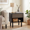 HOMCOM Nightstand with Drawer and Open Shelf, Set of 2 Side Table, Black