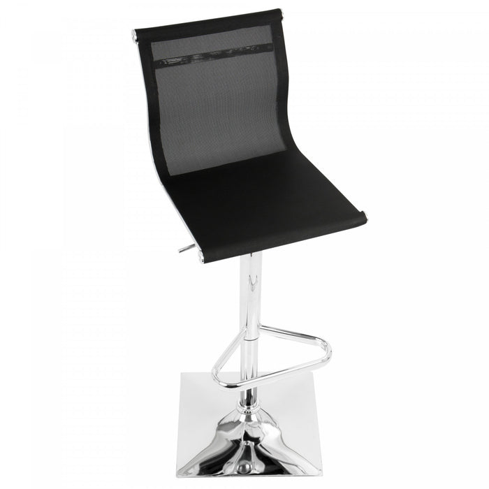 Tabouret bar pivotant réglable contemporain Mirage en tissu - noir