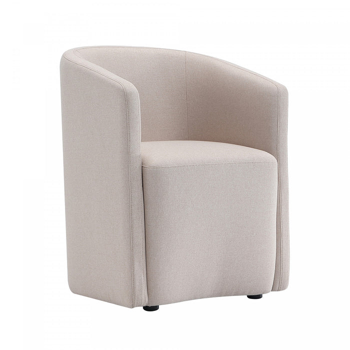 Fauteuil contemporain moderne Hearth en tissu avec accoudoirs, coloris orge
