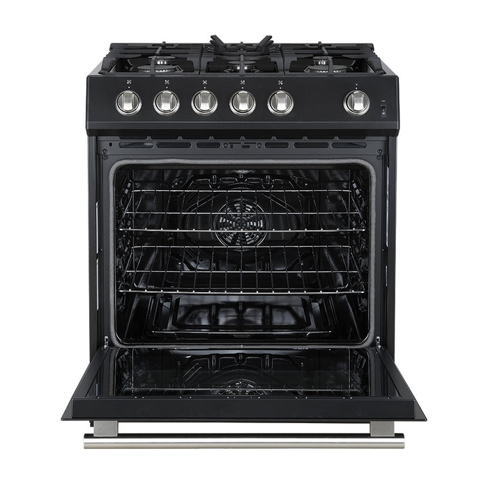 Cuisiniere a gaz Leonardo Espresso de 30\", noire, 5 pi³ – FFSGS1116-30BLK