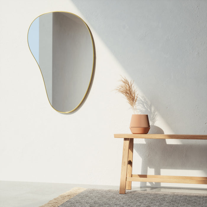 Miroir Hubba Pebble de Umbra de 24 po x 36 po - laiton