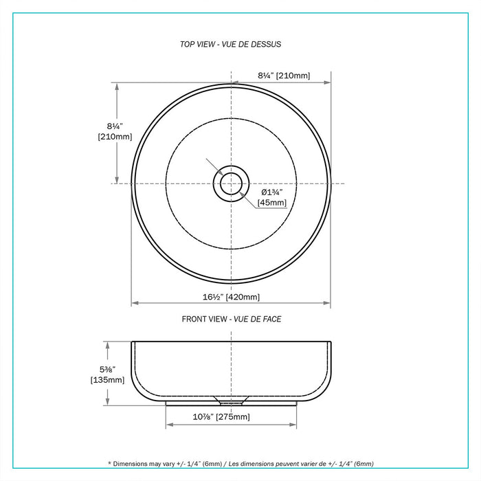 Lavabo rond de salle de bain Telly