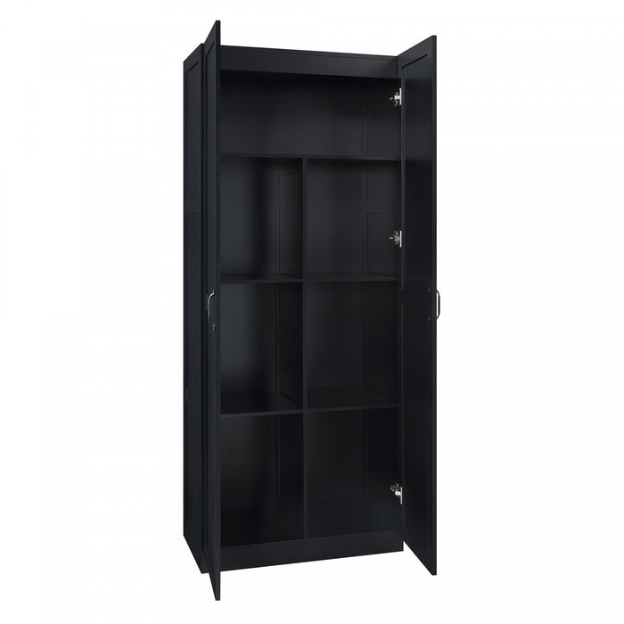 Armoire de rangement Cornelia Modern 30\" en noir (7 etageres)