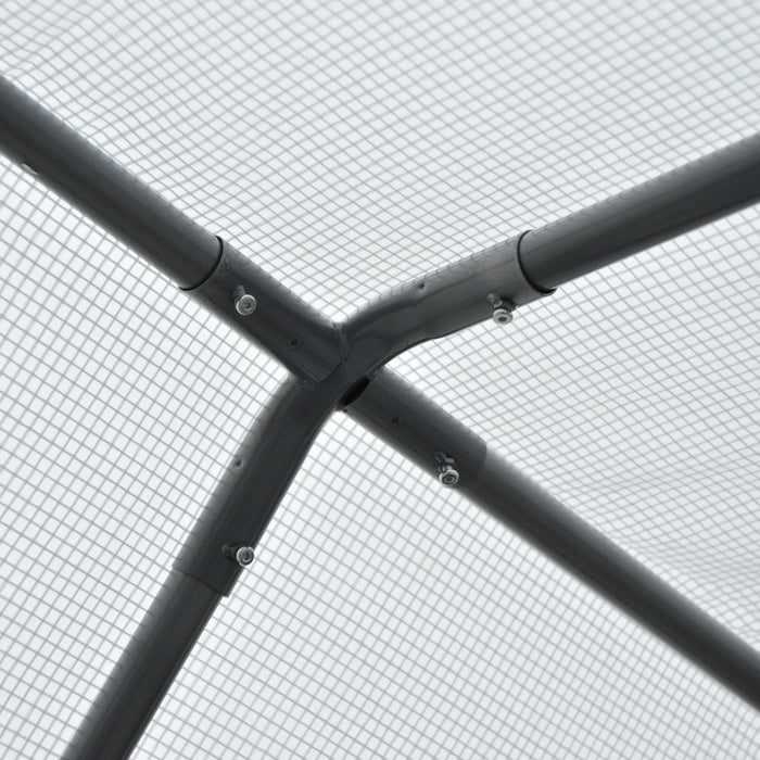 Outsunny 6'x8'x7,4' Serre De Plain-pied Robuste Plantes De Legumes D'exterieur Poussant Au Chaud Maison De Semences Tente De Croissance Des Plantes Abri Polytunnel Blanc