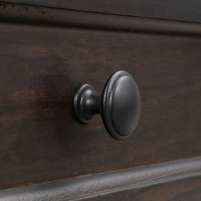 Table Console Gracie En Bois Massif Avec Tiroirs Et Etagere - Espresso