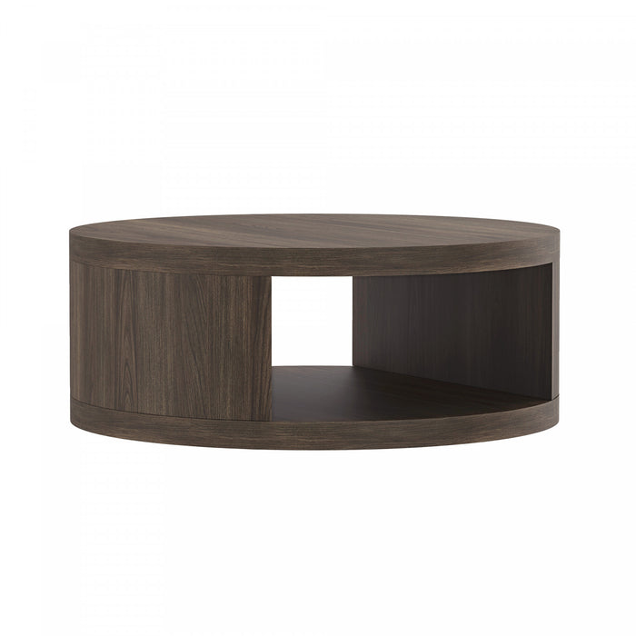 Table basse ronde contemporaine Alure 36\" en noyer