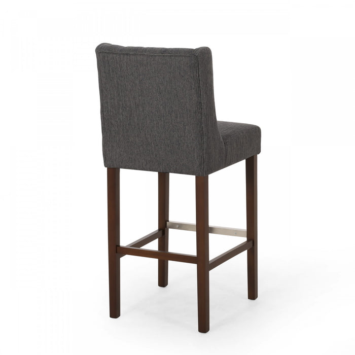Ensemble De 2 Tabourets De Bar Bruce De 30,5 Po – Hauteur Comptoir – Pattes En Metal Et Tissu Rembourre, Gris Charbon