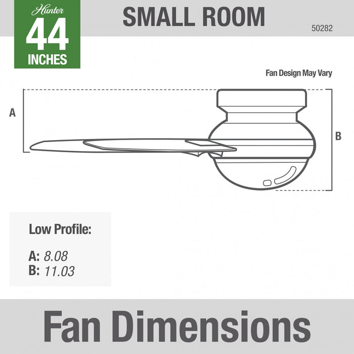 Ventilateur de plafond Dempsey à profil bas avec luminaire - Gris