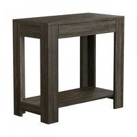 Table d’appoint étroite classique de 24 po avec rangement dissimulé et tablette inférieure - gris foncé