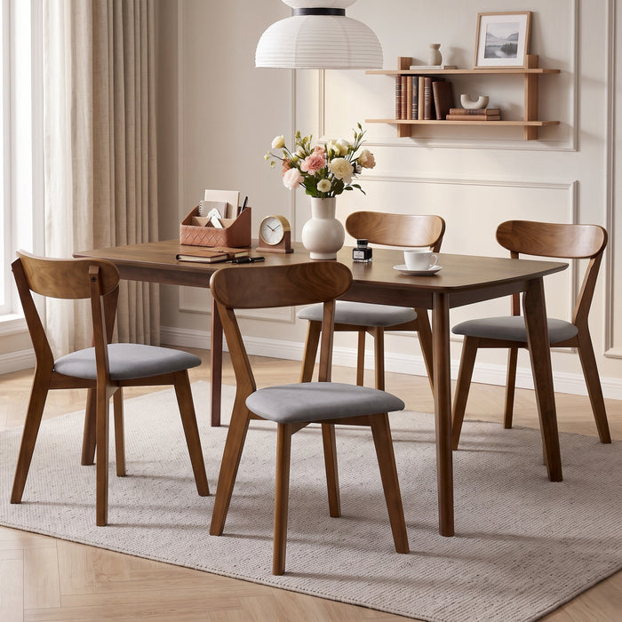 HOMCOM Lot de 2 chaises de salle a manger avec dossier incurve, gris et marron