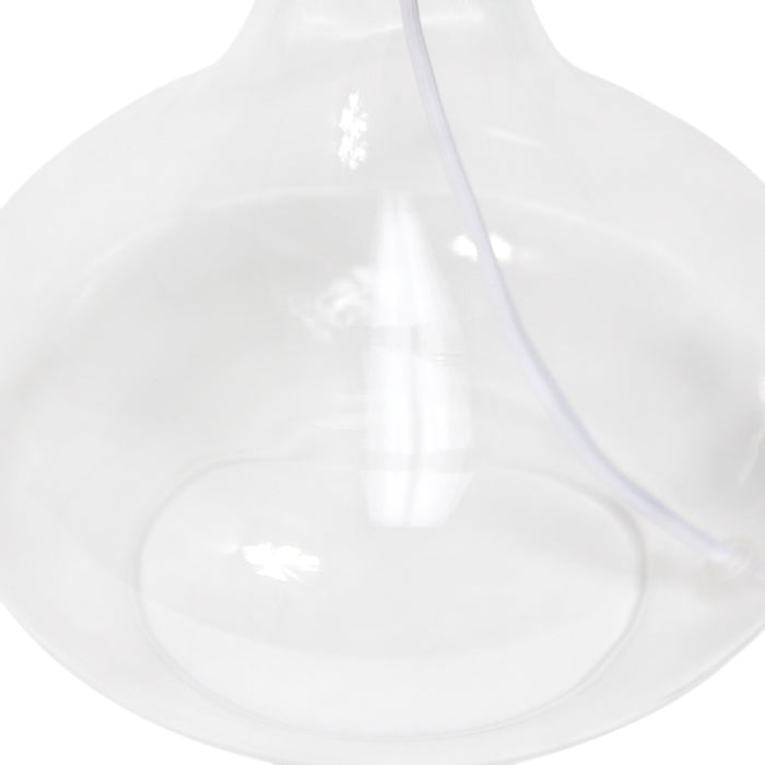 Ryley Lampe de table en verre motif gouttes de pluie, Transparent, 13,75 po H